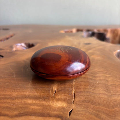 Rosewood Incense Container Chrysanthemum Inlay Kogo Tomobako