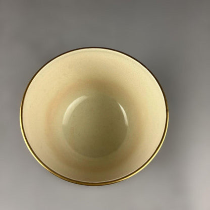 Yamaoka Shozo Kyo-yaki Chawan Black Gold Medallion Crane Tomobako