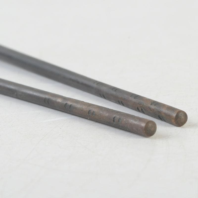 Silver Hibashi Fire Chopsticks by Chikueido Eishin — Nanryo Hyotan Head, Signed Box, Japanese Tea Ceremony