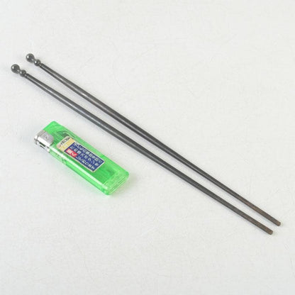 Silver Hibashi Fire Chopsticks by Chikueido Eishin — Nanryo Hyotan Head, Signed Box, Japanese Tea Ceremony