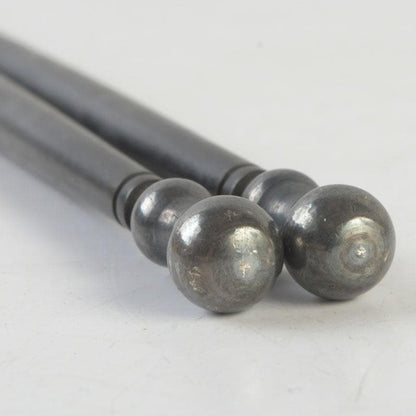 Silver Hibashi Fire Chopsticks by Chikueido Eishin — Nanryo Hyotan Head, Signed Box, Japanese Tea Ceremony