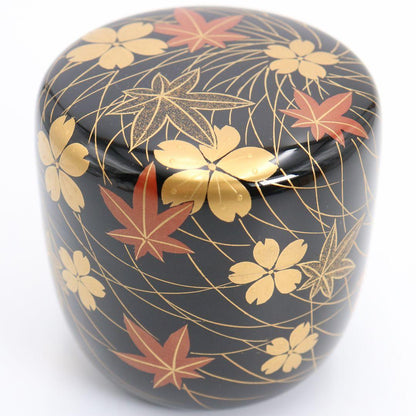 Hayashi Masaru Fukiyose Maki-e O-Natsume | Spring Autumn Lacquer Tea Caddy