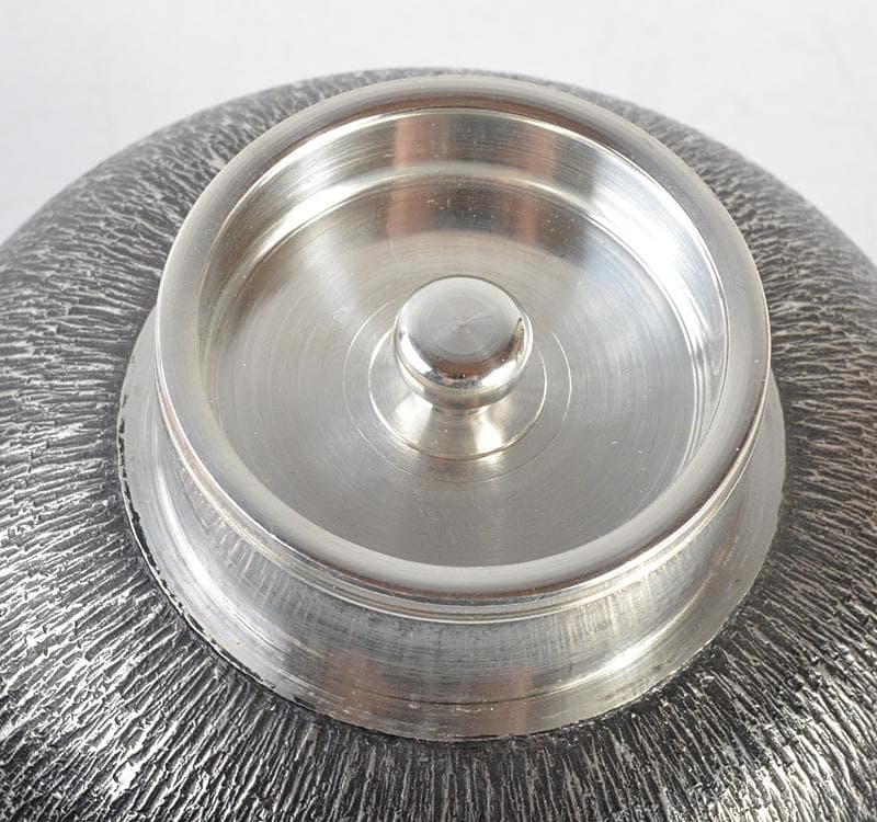 Imai Pewter Tea Canister with Cedar Grain Texture - Japanese Tin Sencha Chatubo with Box