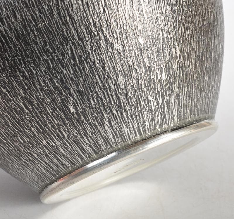 Imai Pewter Tea Canister with Cedar Grain Texture - Japanese Tin Sencha Chatubo with Box