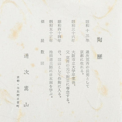 Tsuguji Suzan Ninsei-Style Tea Bowl | Water Wheel, Waves, Willow | Kyoto Tradition | Tomobako