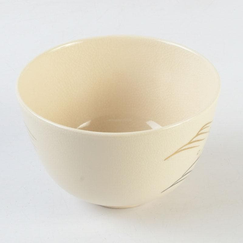 Tsuguji Suzan Ninsei-Style Tea Bowl | Water Wheel, Waves, Willow | Kyoto Tradition | Tomobako