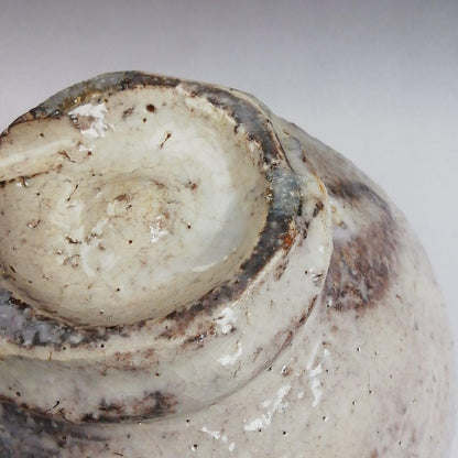 Hagi Ware Tea Bowl by Eikyu Shosai - Toshoan White Glaze Chawan with Signed Box