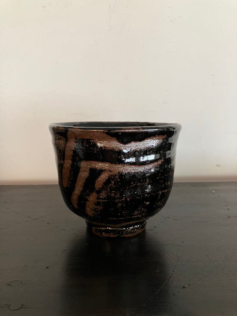 Black Glaze Finger-Draw Tsutsuchawan by Suzuki Teruo — Unused Exhibition Piece, Signed Box, Japanese Tea Ceremony