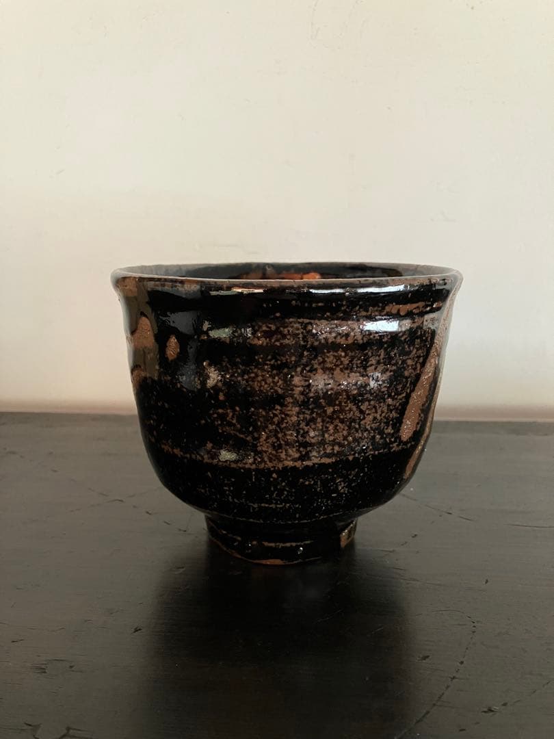 Black Glaze Finger-Draw Tsutsuchawan by Suzuki Teruo — Unused Exhibition Piece, Signed Box, Japanese Tea Ceremony