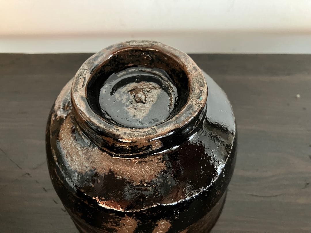 Black Glaze Finger-Draw Tsutsuchawan by Suzuki Teruo — Unused Exhibition Piece, Signed Box, Japanese Tea Ceremony