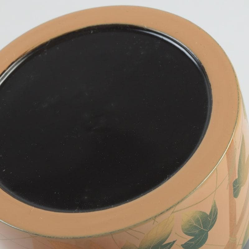 Suiho Morning Glory Maki-e Lacquer Tea Caddy Chaki with Tomobako