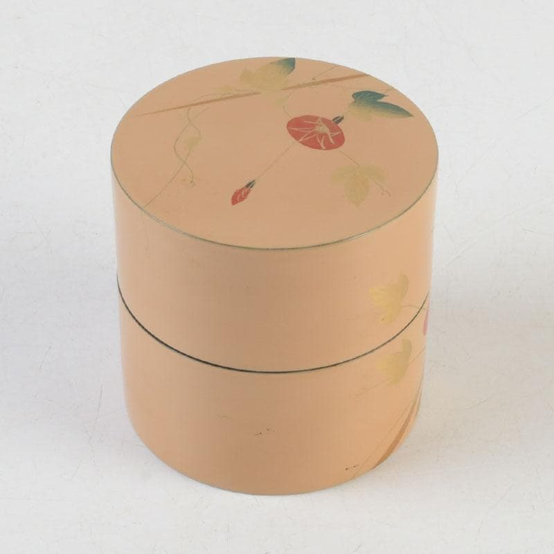 Suiho Morning Glory Maki-e Lacquer Tea Caddy Chaki with Tomobako