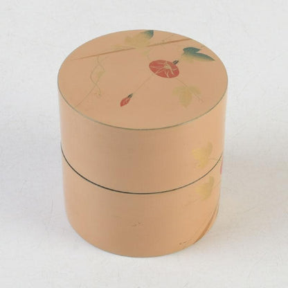 Suiho Morning Glory Maki-e Lacquer Tea Caddy Chaki with Tomobako