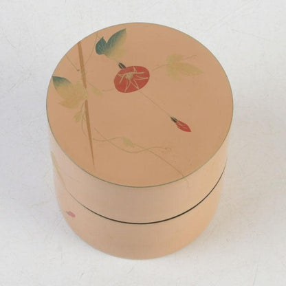 Suiho Morning Glory Maki-e Lacquer Tea Caddy Chaki with Tomobako