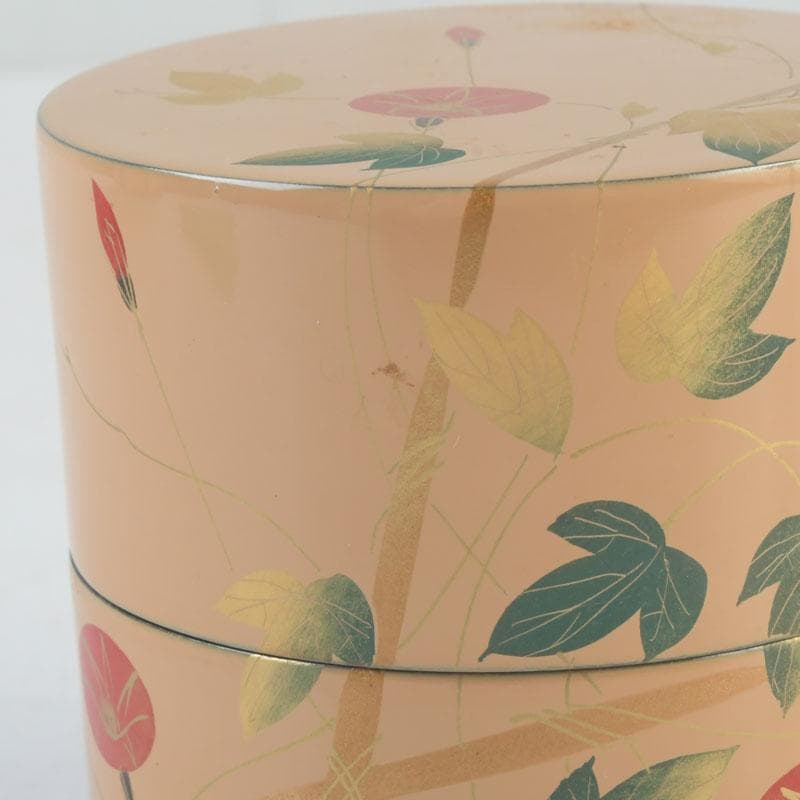 Suiho Morning Glory Maki-e Lacquer Tea Caddy Chaki with Tomobako