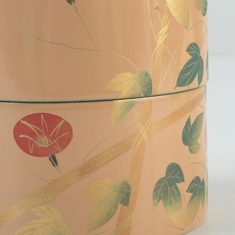 Suiho Morning Glory Maki-e Lacquer Tea Caddy Chaki with Tomobako