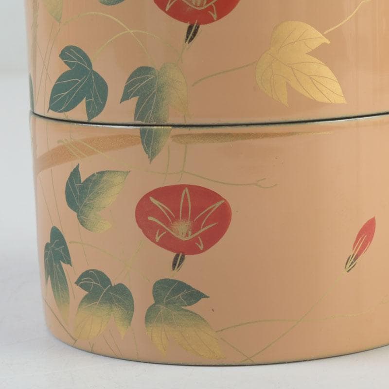 Suiho Morning Glory Maki-e Lacquer Tea Caddy Chaki with Tomobako