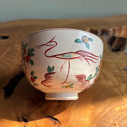 Matcha Bowl Dragon Motif Overglaze Enamel Chawan by Shibata Tadashi