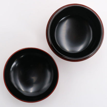 Red Lacquer Maru-Natsume Tea Caddy by Tanaka Soryo - Gold Maki-e Loquat and Plovers