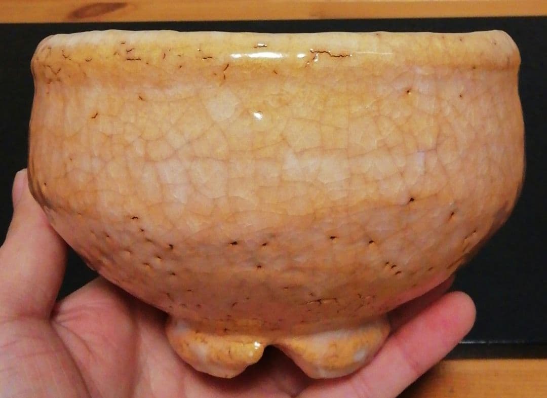 Yoshida Shuen Hagi Chawan - Warikodai Split Foot Pink Tea Bowl with Signed Box