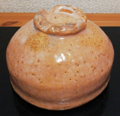 Yoshida Shuen Hagi Chawan - Warikodai Split Foot Pink Tea Bowl with Signed Box