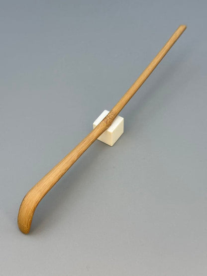 Kenninji Temple Chashaku Tea Scoop — Mei 'An no Tomo' (Friend of the Hermitage) by Ekishu, Smoked Bamboo with Original Case & Box