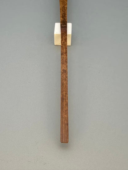 Kenninji Temple Chashaku Tea Scoop — Mei 'An no Tomo' (Friend of the Hermitage) by Ekishu, Smoked Bamboo with Original Case & Box