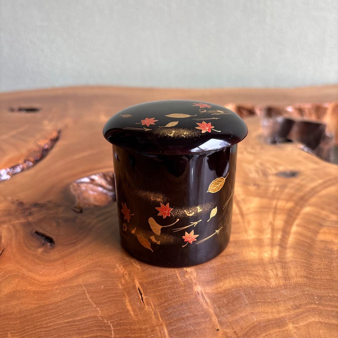 Fuki-yose Maki-e Kinrinji by Nakade Shoho — Autumn Leaves & Hidden Squirrel, Tomobako