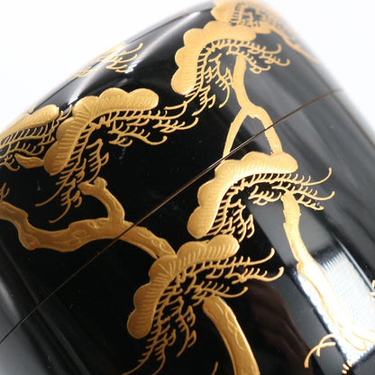 Saijo Issai Inakaya Maki-e Raden Naka-Natsume | Countryside Landscape Lacquer Tea Caddy | Tomobako