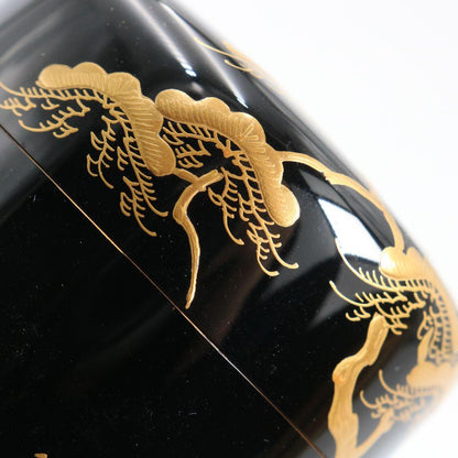 Saijo Issai Inakaya Maki-e Raden Naka-Natsume | Countryside Landscape Lacquer Tea Caddy | Tomobako