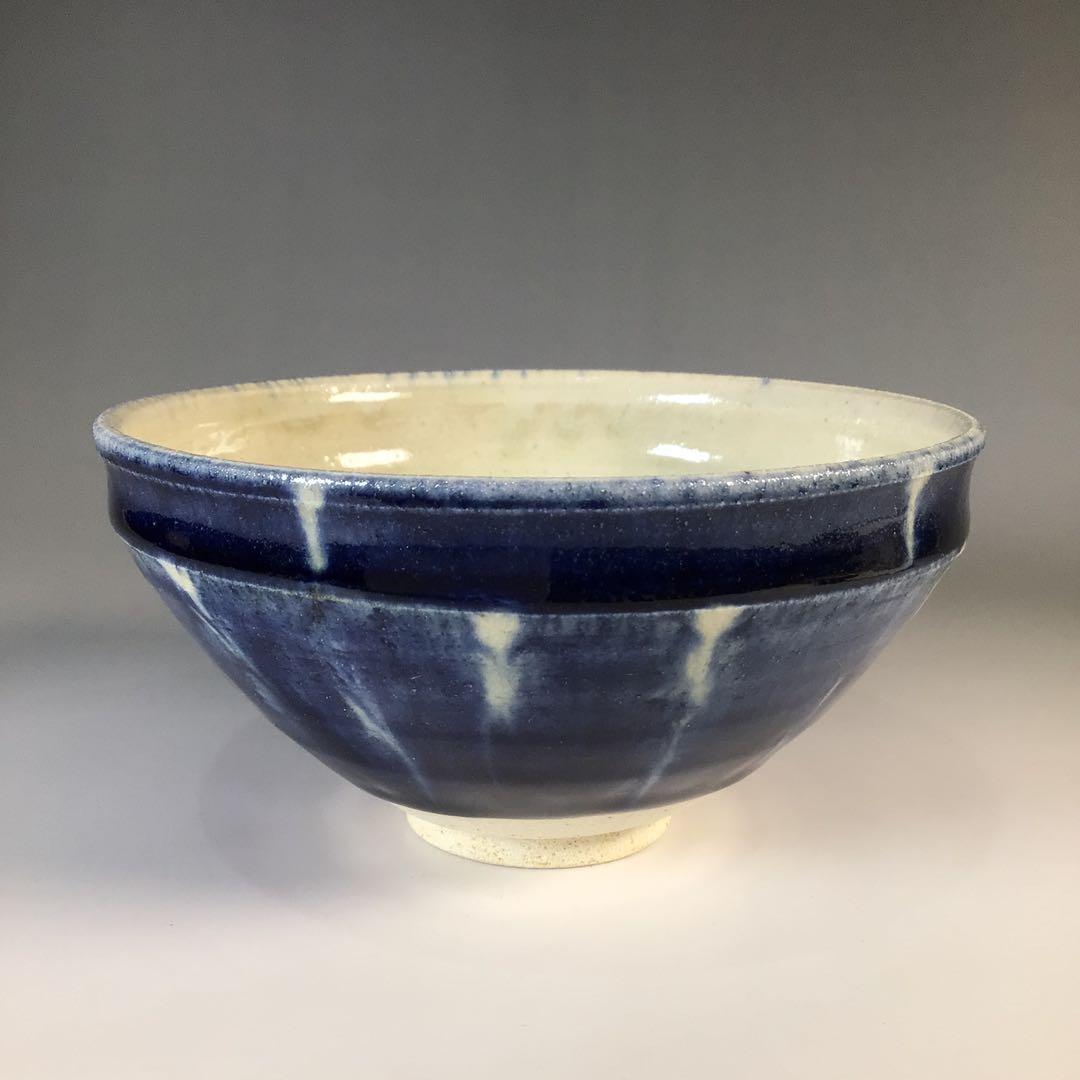 Ko-Sometsuke Tenmoku Tea Bowl by Kato Mineo - Sempo Kiln Blue Chawan with Signed Box