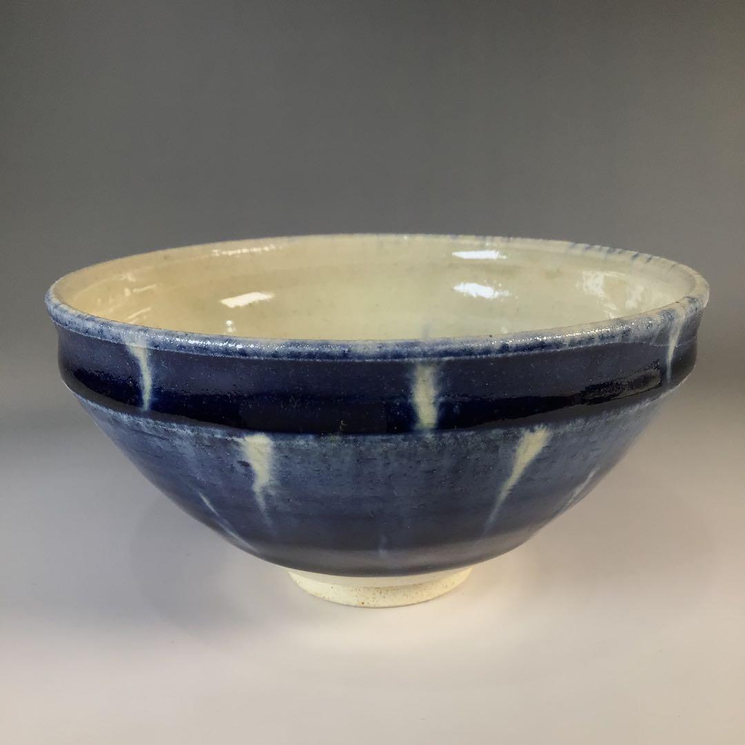 Ko-Sometsuke Tenmoku Tea Bowl by Kato Mineo - Sempo Kiln Blue Chawan with Signed Box