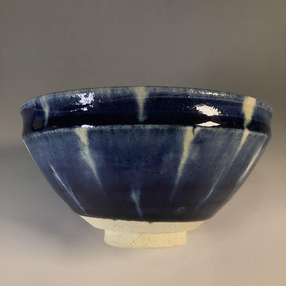 Ko-Sometsuke Tenmoku Tea Bowl by Kato Mineo - Sempo Kiln Blue Chawan with Signed Box
