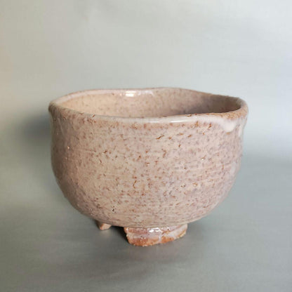 Otani Keisen Hagi Tea Bowl - Keisen Kiln Wari-Kodai Chawan with Signed Box