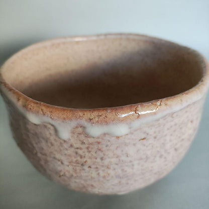 Otani Keisen Hagi Tea Bowl - Keisen Kiln Wari-Kodai Chawan with Signed Box