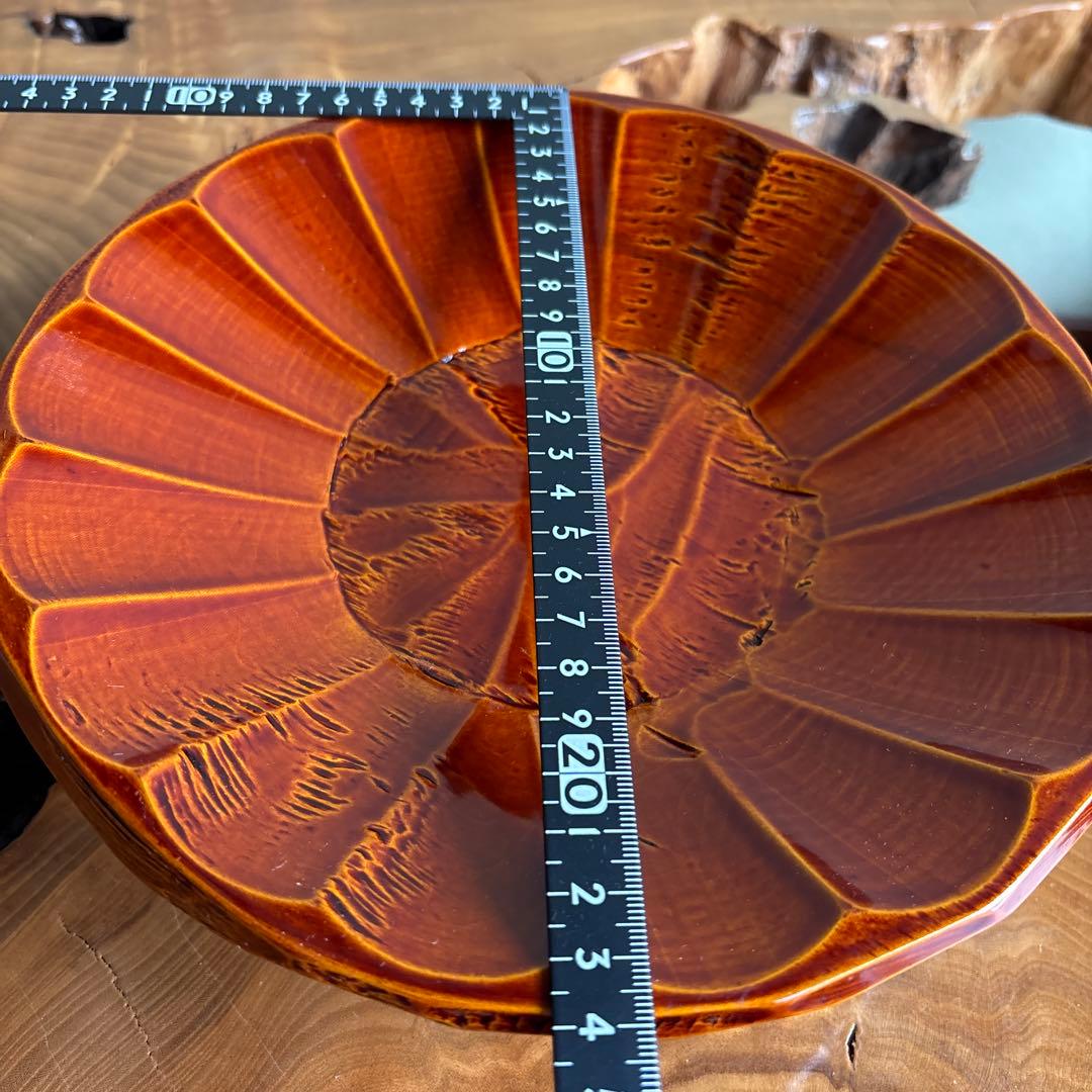 Hida Shunkei Lacquer Confectionery Bowl with Faceted Sides and Amber Translucent Finish