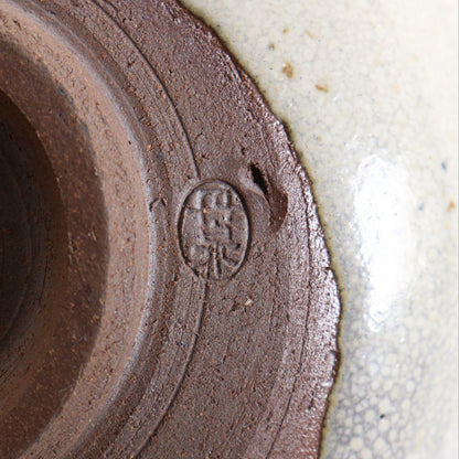 Tamba Tachikui Ash Glaze Matcha Chawan named Hakuu, Box Signed by Tea Master Hisada Soya