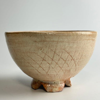 12th Gen Tsuchiya Rokuroemon Susa-Karatsu-Hagi Chawan - Split Foot Warikodai Tea Bowl