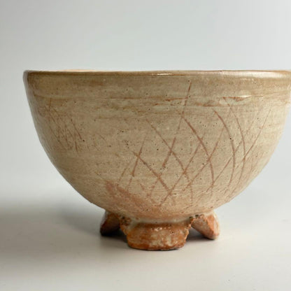 12th Gen Tsuchiya Rokuroemon Susa-Karatsu-Hagi Chawan - Split Foot Warikodai Tea Bowl