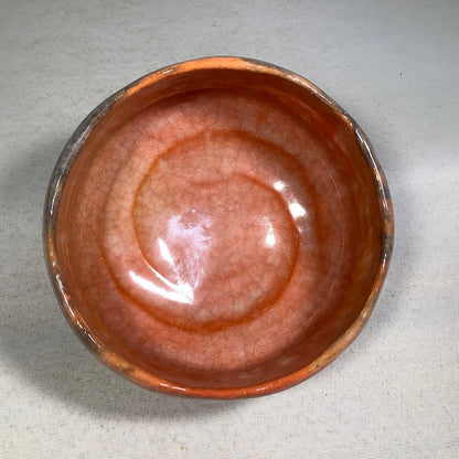 Aka-Raku Tea Bowl by Ogawa Choraku – Red Raku Matcha Bowl – Kyoto Art