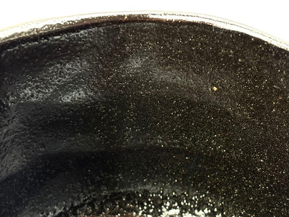 Higaki Kazan Black Raku Tea Bowl — Ono no Komachi Poem Motif, Theme 'Uta', Unused, Signed Box