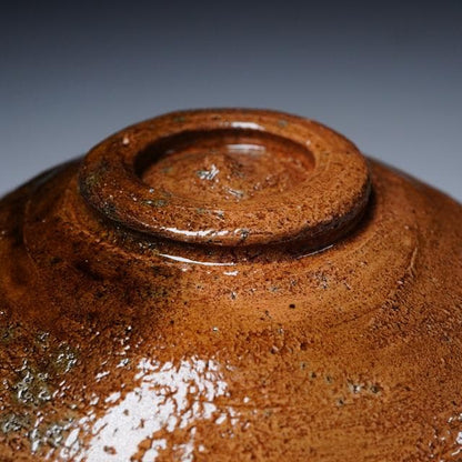Ohi Toshiro X Chozaemon Amber Glaze Chawan with Kiln Variation