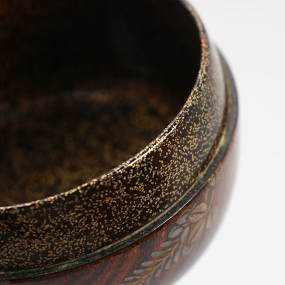 Banura Shogo Hagi Maki-e Hira-Natsume | Wood Grain Body Gold Nashiji Interior | Signed Tomobako