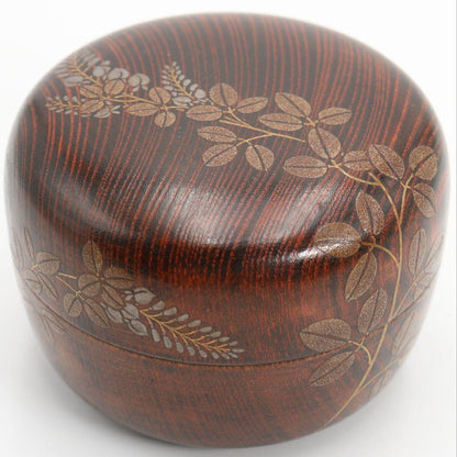 Banura Shogo Hagi Maki-e Hira-Natsume | Wood Grain Body Gold Nashiji Interior | Signed Tomobako
