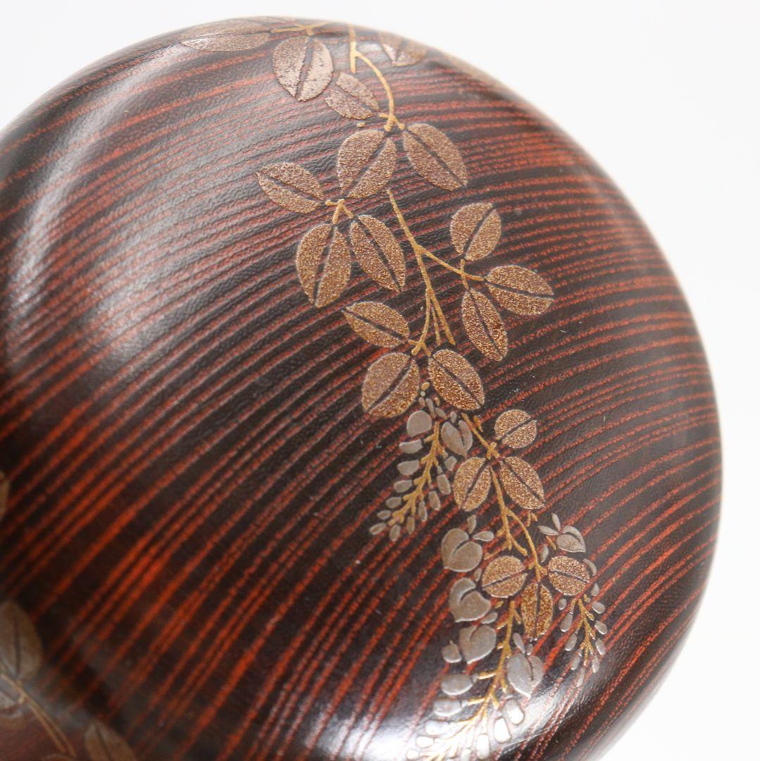 Banura Shogo Hagi Maki-e Hira-Natsume | Wood Grain Body Gold Nashiji Interior | Signed Tomobako