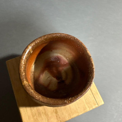 Bizen Yaki Guinomi by Yamashita Joji — Hidasuki Sake Cup with Signed Box