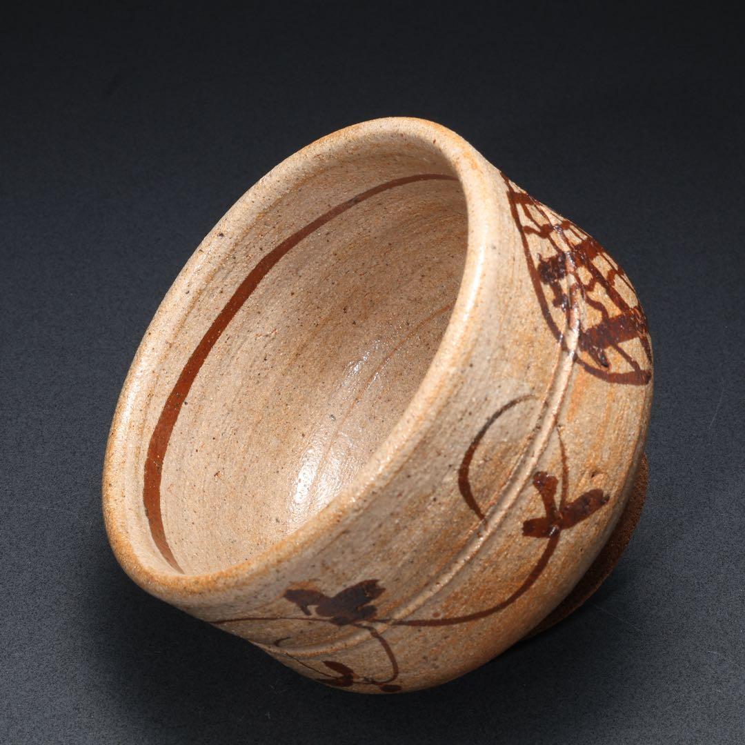 Kato Hajime — E-Karatsu Tea Bowl with Iron Lattice and Flower, Living National Treasure