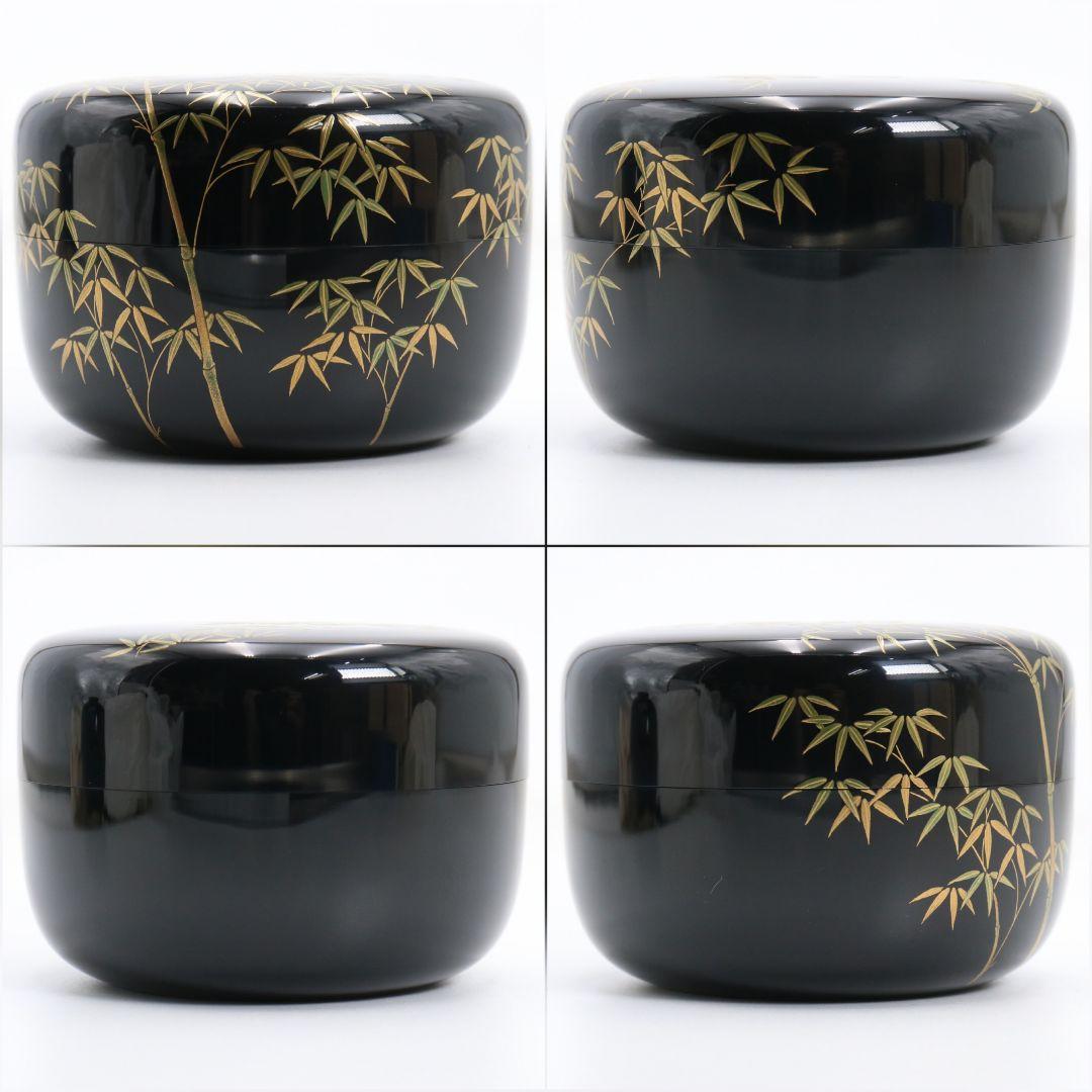 Bamboo Grove Chikurin Maki-e Hira-Natsume Tea Caddy by Sakashita Kosei