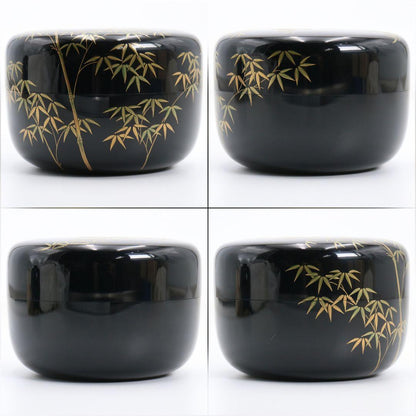 Bamboo Grove Chikurin Maki-e Hira-Natsume Tea Caddy by Sakashita Kosei
