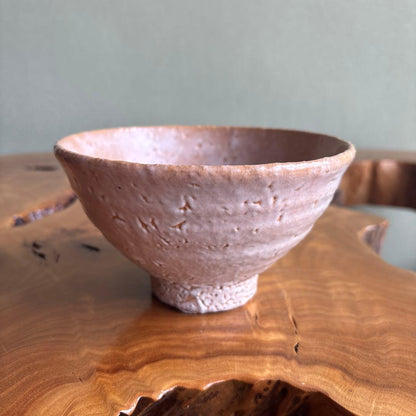 Hagi Ware Chawan — Artist Piece, Soft Pink Glaze, Signed Box
